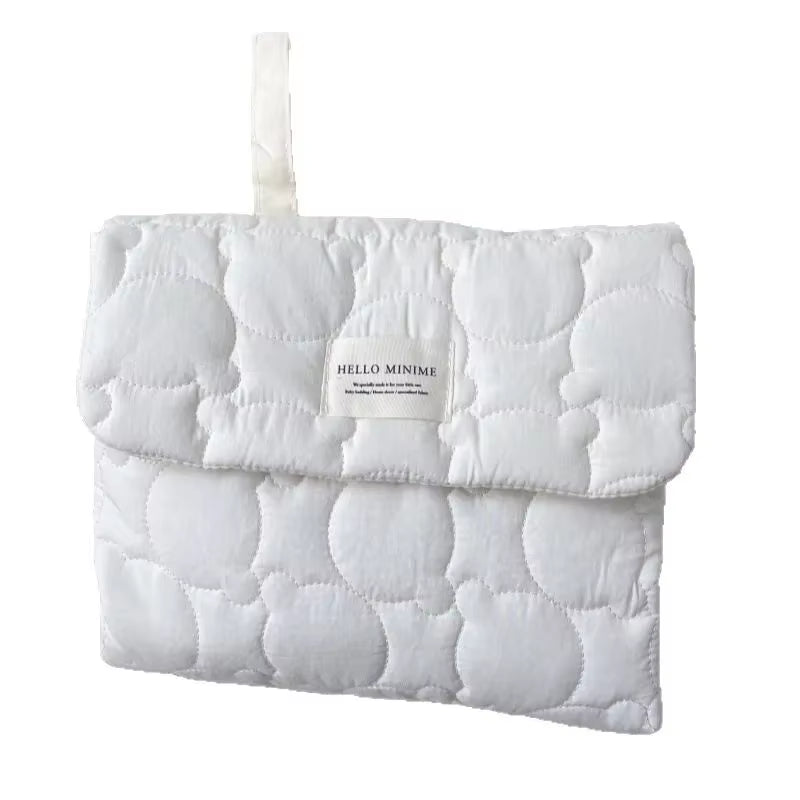 High Quality Infant Baby Changing Pad White Cute Cartoon Bear Newborn Dipaer Changing Pad Cover Outdoor Fold Baby Changing Mat