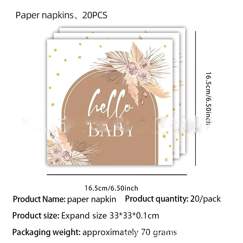 Wegwerpservies 'Hello Baby'