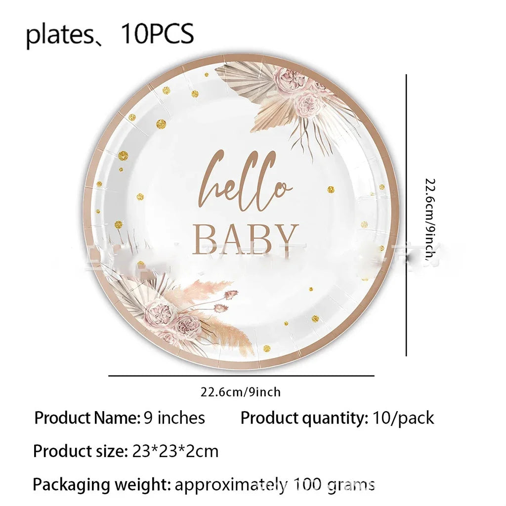 Wegwerpservies 'Hello Baby'