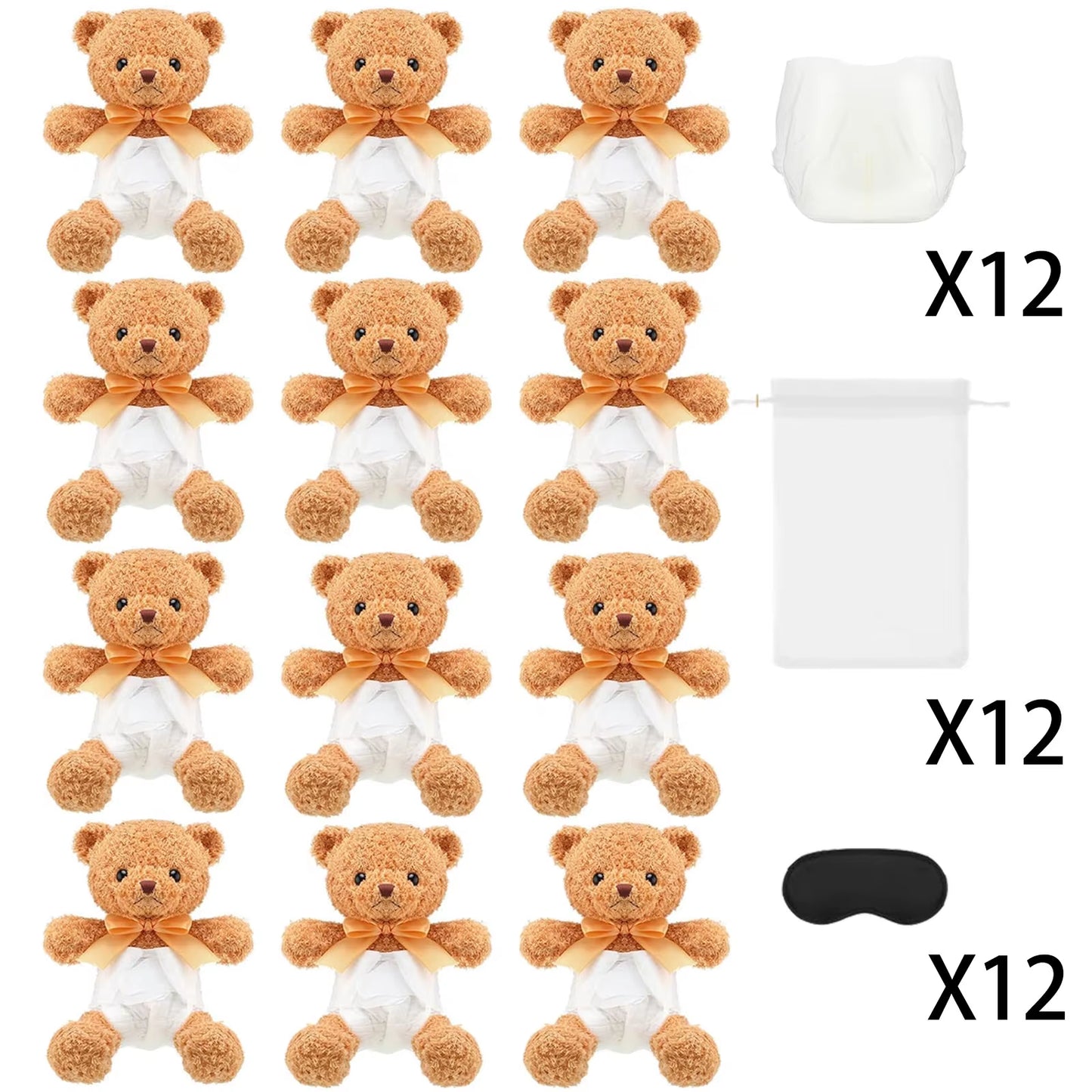 4/6/8/12 Sets Baby Shower Games Prizes Gifts Baby Doll Diapers Bear Blindfolded Diaper Changing Gender Reveal Baby Shower Favors