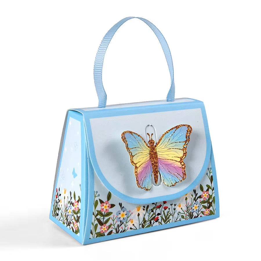 10Pcs Sweet Butterfly Theme Handbag Paper Cookie Candy Box Gift Packing Boxes for Kids Birthday Baby Shower Wedding Party Decor