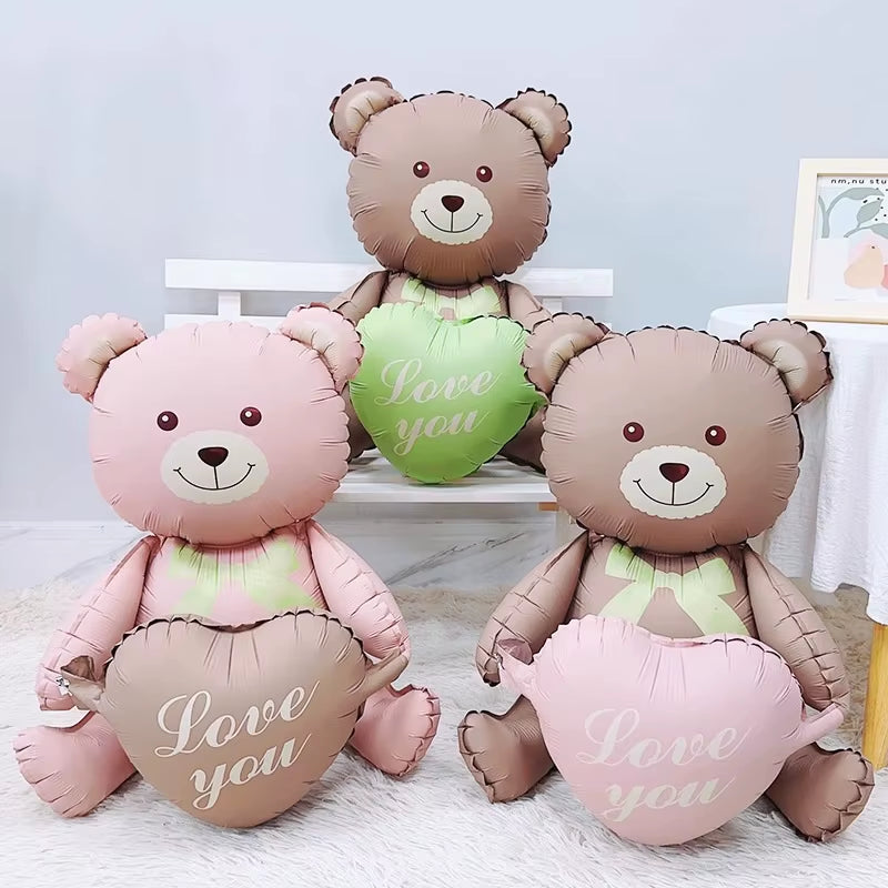 Matte Balloon Aluminum Film Balloon Cartoon Teddy Bear Rainbow Bow Dinosaur Car Birthday Decoration Arrangement