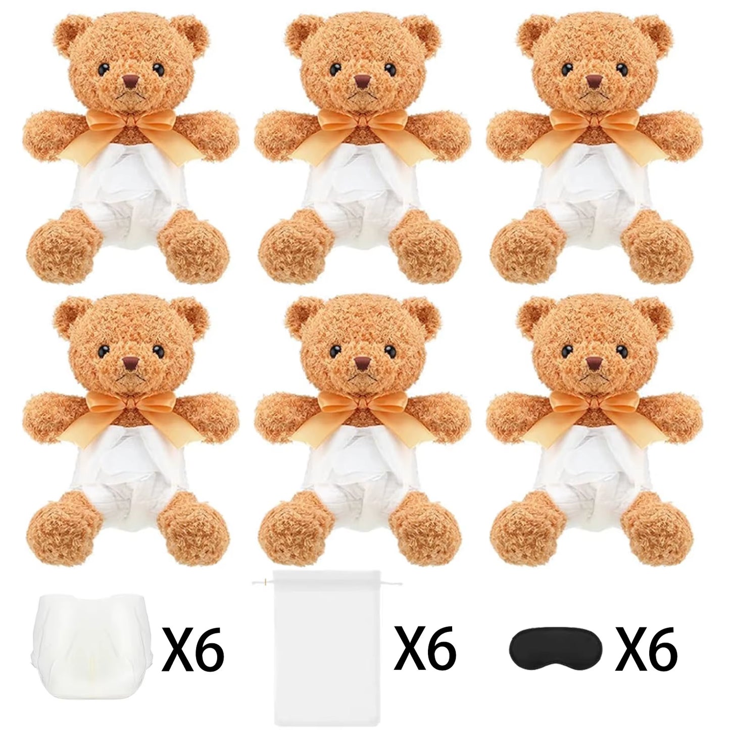 4/6/8/12 Sets Baby Shower Games Prizes Gifts Baby Doll Diapers Bear Blindfolded Diaper Changing Gender Reveal Baby Shower Favors