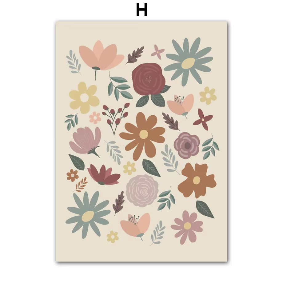 Sun Rainbow Butterfly Unicorn Flower Wall Art Canvas Painting Nordic Posters and Prints College Apartment Kids Girl'S Room Decor