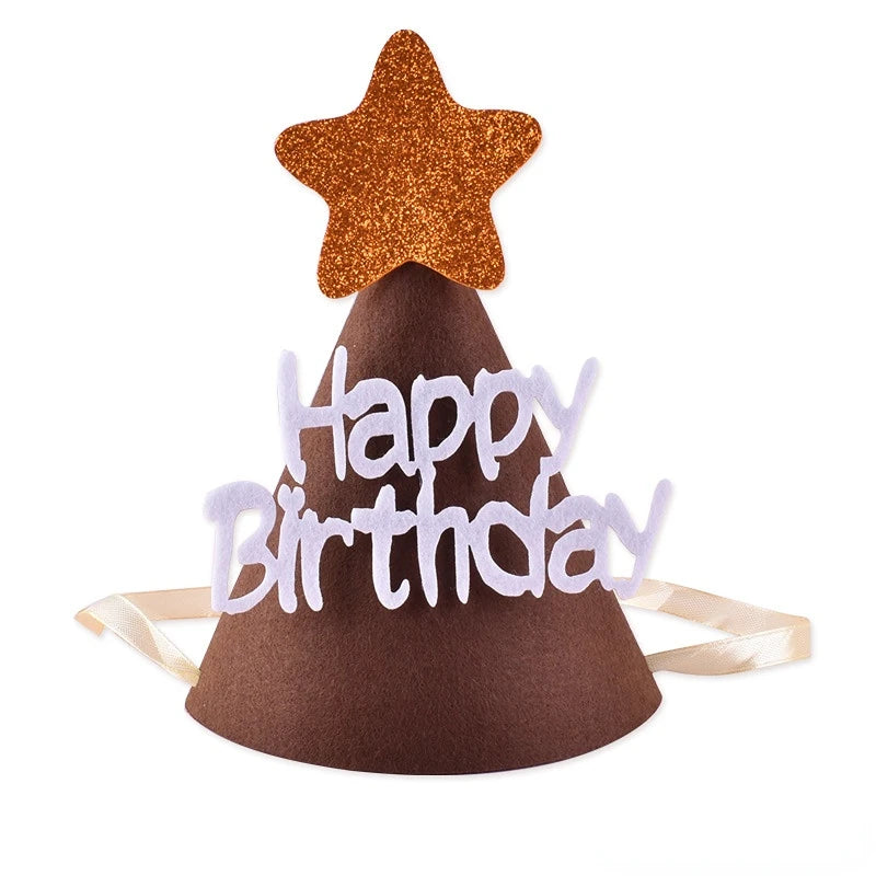 Children'S Retro Brown Felt Cloth Birthday Flag Pulling Baby'S One Year Old Hundred Days Background Decoration Photography Props