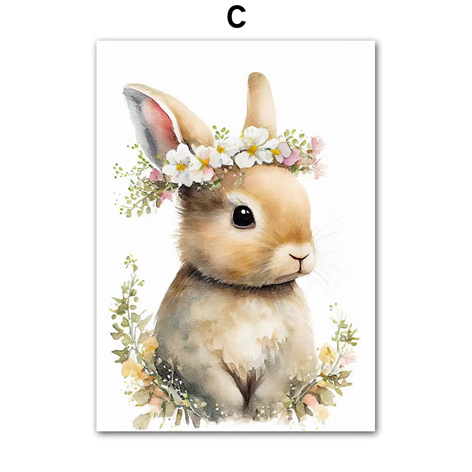 Wildlife Leopard Zebra Deer Bear Fox Panda Wall Art Canvas Painting Nordic Posters Prints Nursery Pictures Kids Baby Room Decor