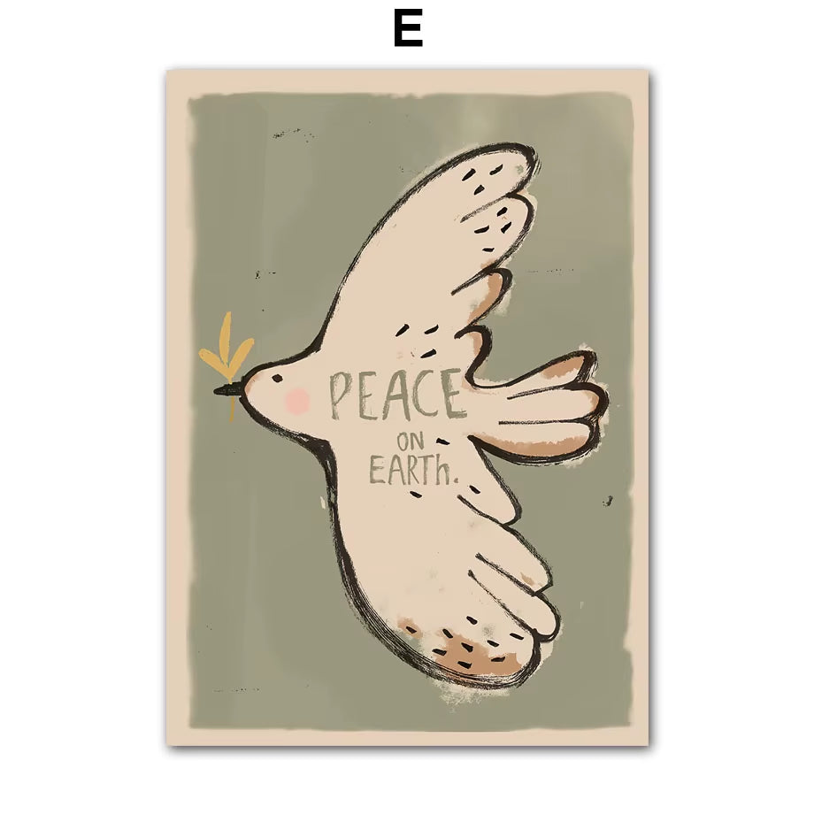 Whale Leopard Dinosaur Pigeon Abstract Nursery Animal Posters and Prints Wall Art Canvas Painting Pictures Baby Kids Room Decor