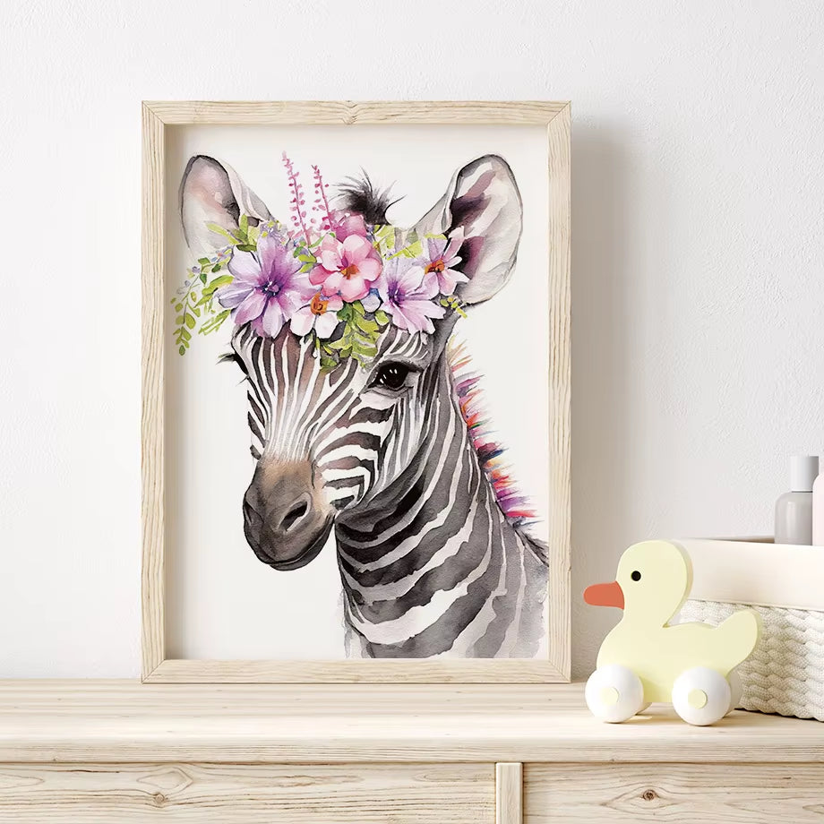 Wildlife Leopard Zebra Deer Bear Fox Panda Wall Art Canvas Painting Nordic Posters Prints Nursery Pictures Kids Baby Room Decor