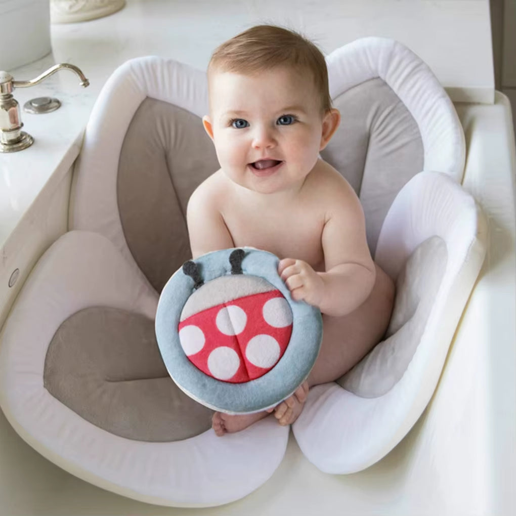 Blooming Bath Lotus Baby Bath Seat for Babys Bathing Comfort Not Easily Deformed Baby Sink Bathtub Mat Cushion Safe Flower Seat