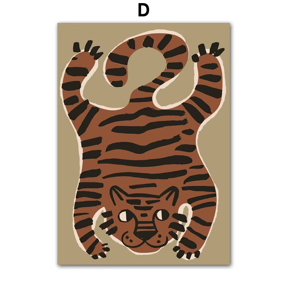 Whale Leopard Dinosaur Pigeon Abstract Nursery Animal Posters and Prints Wall Art Canvas Painting Pictures Baby Kids Room Decor