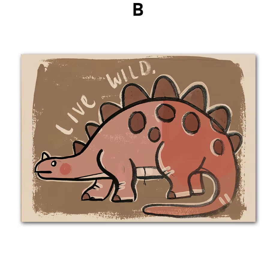 Whale Leopard Dinosaur Pigeon Abstract Nursery Animal Posters and Prints Wall Art Canvas Painting Pictures Baby Kids Room Decor