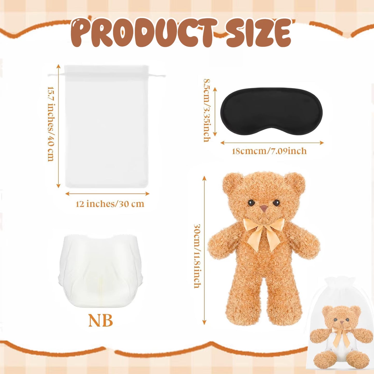 4/6/8/12 Sets Baby Shower Games Prizes Gifts Baby Doll Diapers Bear Blindfolded Diaper Changing Gender Reveal Baby Shower Favors