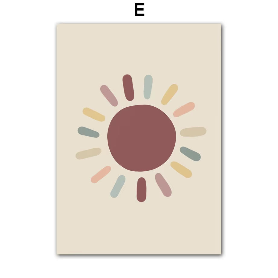 Sun Rainbow Butterfly Unicorn Flower Wall Art Canvas Painting Nordic Posters and Prints College Apartment Kids Girl'S Room Decor