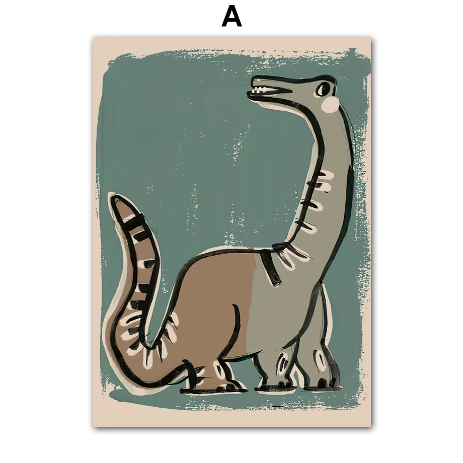 Whale Leopard Dinosaur Pigeon Abstract Nursery Animal Posters and Prints Wall Art Canvas Painting Pictures Baby Kids Room Decor