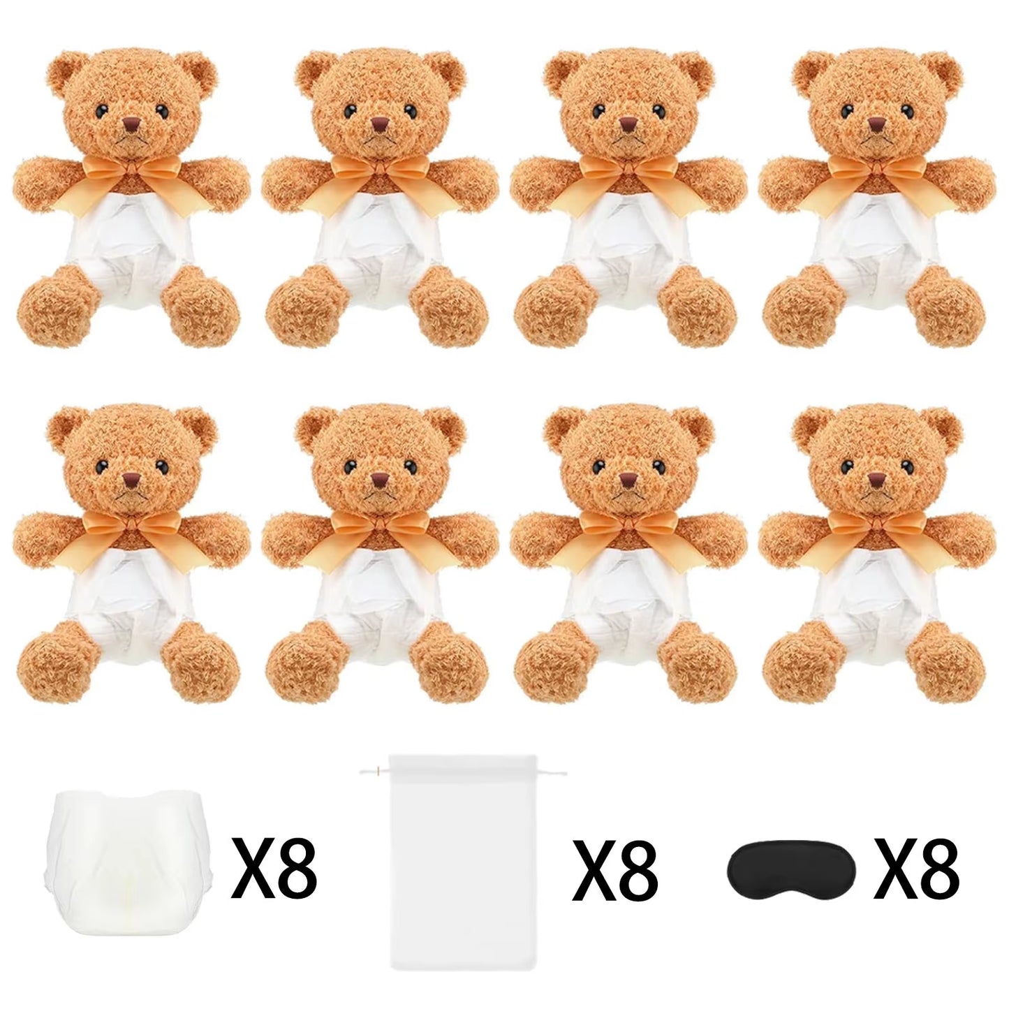 4/6/8/12 Sets Baby Shower Games Prizes Gifts Baby Doll Diapers Bear Blindfolded Diaper Changing Gender Reveal Baby Shower Favors