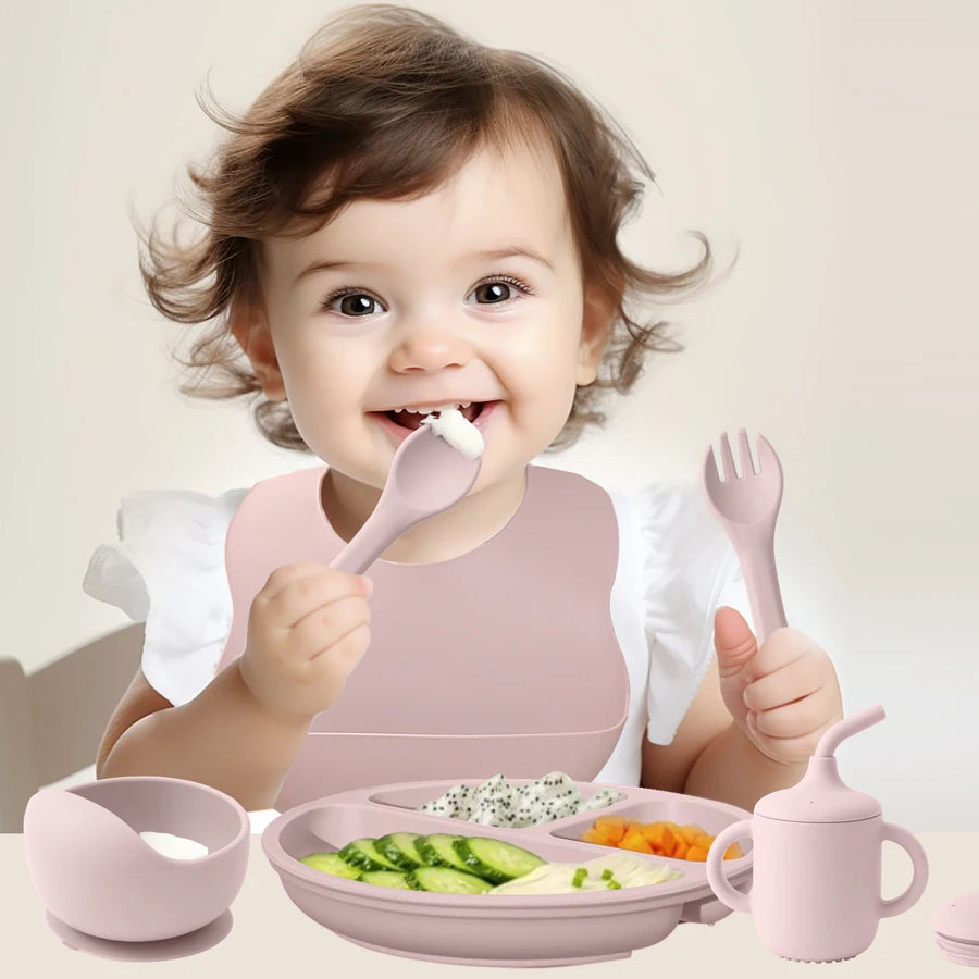6-delige Siliconen Baby Serviesset