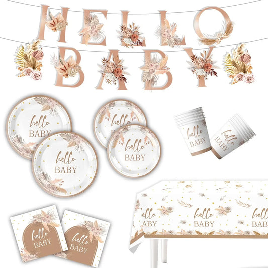 Wegwerpservies 'Hello Baby'