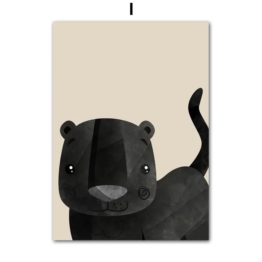 Giraffe Zebra Tiger Leopard Nursery Wall Art Canvas Painting Nordic Posters and Prints Cartoon Wall Picture Baby Kids Room Decor